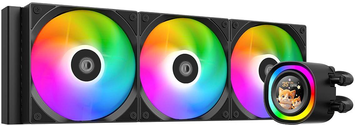 Система водяного охлаждения ID-Cooling FX360 LCD ARGB Soc-AM5/AM4/1200/1700/1851 черный 4-pin 27.2dB Al+Cu LCD 350W Ret фото 1