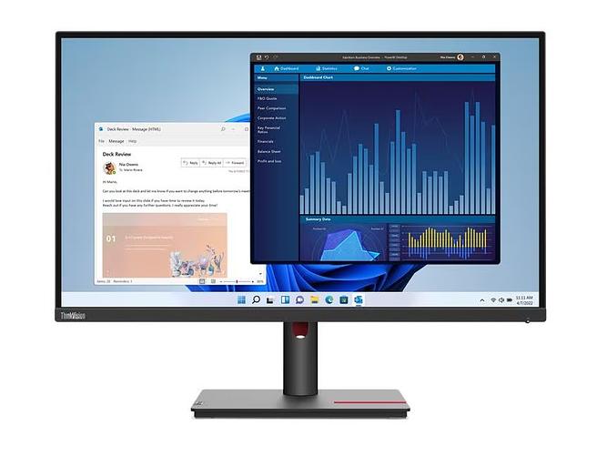 Монитор Lenovo 27" T27p-30, 16:9, IPS, UHD, 4ms, 350cd, 60Hz, HDMI, DP, USB-C, USB, LAN, HAS фото 2