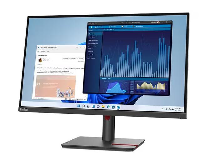 Монитор Lenovo 27" T27p-30, 16:9, IPS, UHD, 4ms, 350cd, 60Hz, HDMI, DP, USB-C, USB, LAN, HAS фото 3