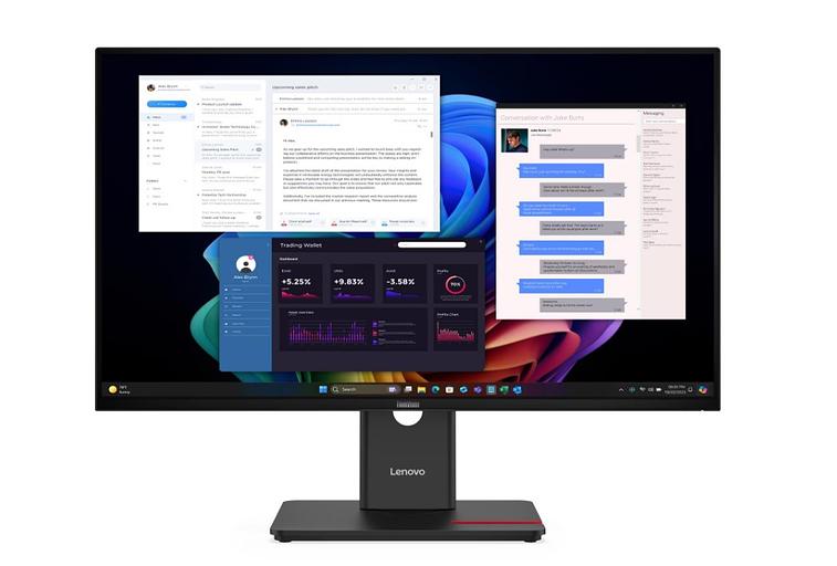 Монитор Lenovo 27" T27UD-40, 16:9, IPS, UHD, 4ms, 350cd, 60Hz, HDMI, DP, USB, USB-C, HAS фото 3