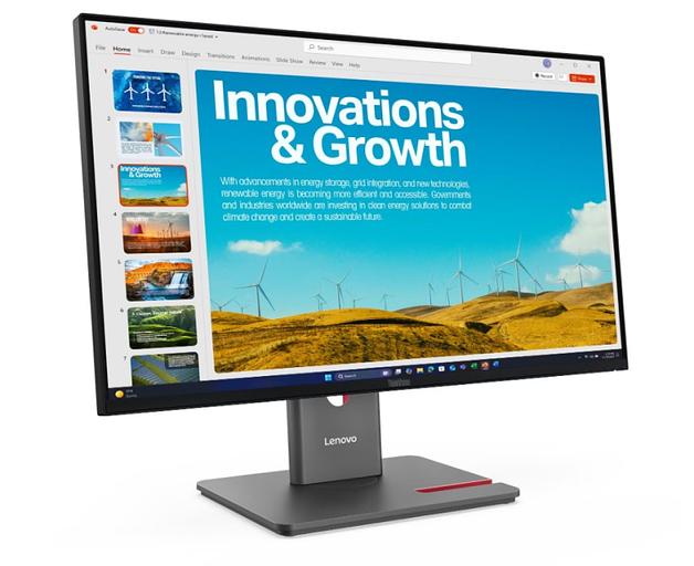 Монитор Lenovo 23,8" P24QD-40, 16:9, IPS, QHD, 4ms, 300cd, 120Hz, HDMI, DP, USB, USB-C, LAN, HAS фото 1