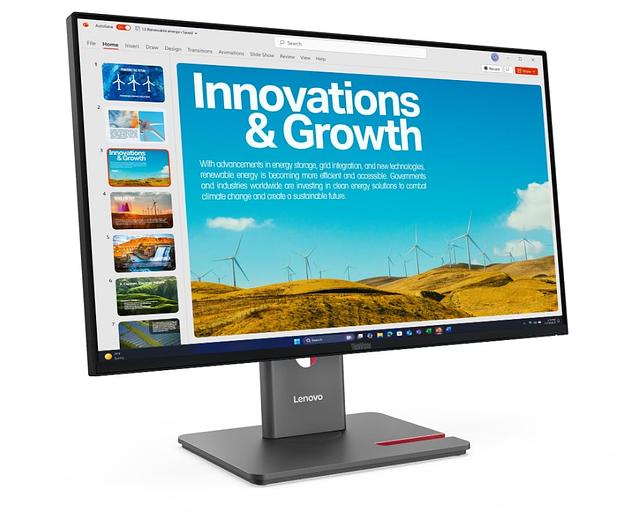Монитор Lenovo 23,8" P24QD-40, 16:9, IPS, QHD, 4ms, 300cd, 120Hz, HDMI, DP, USB, USB-C, LAN, HAS фото 2
