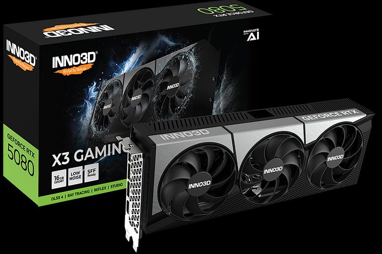 Видеокарта INNO3D RTX 5080 X3 GAMING OC//RTX5080, HDMI, DP*3, 16G,D7 фото 1