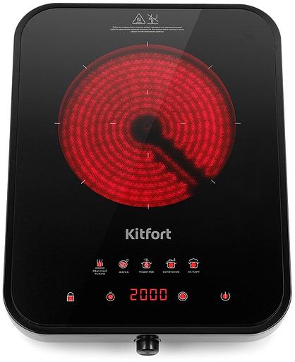 Плита Инфракрасная Kitfort КТ-141 черный стеклокерамика (настольная) фото 1