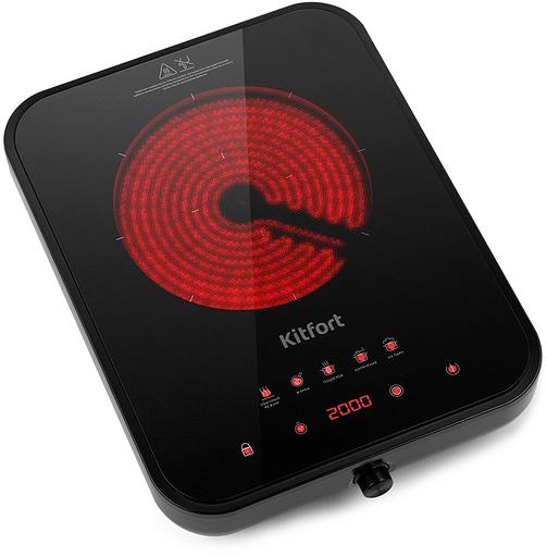 Плита Инфракрасная Kitfort КТ-141 черный стеклокерамика (настольная) фото 2