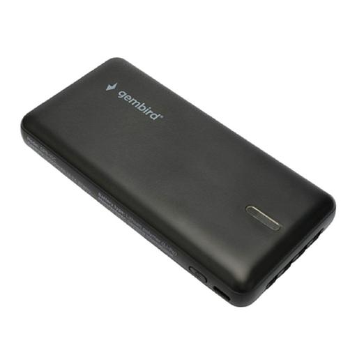 Портативный аккумулятор Gembird GPB-10C, 10000мАч, 2A, 4 встроенных кабеля, черный фото 1