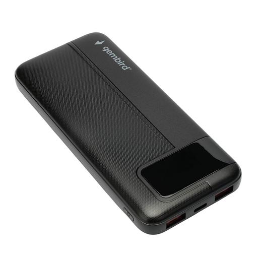 Портативный аккумулятор Gembird GPB-10Q, 10000мАч, QC/PD, дисплей, черный фото 1