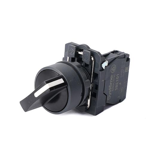 Переключатель SB5 в сборе модульный 22мм 2 позиции с фиксацией 1НО фото 1