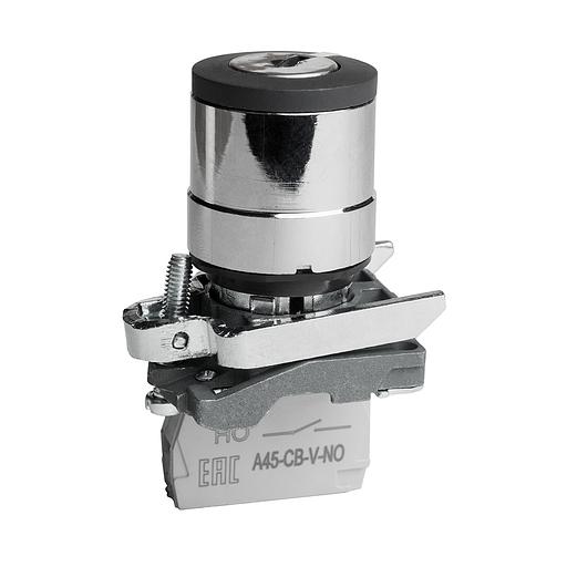 Переключатель OptiSignal D22 C4-SK-21 с ключем 2 положения металл 1НО XB4BG21 фото 1