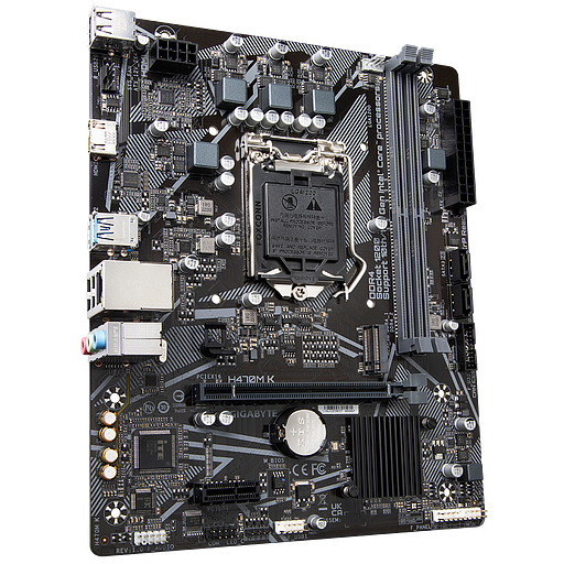 Материнская плата Gigabyte OEM H470M K, Socket 1200, Intel®H470, 2xDDR4-2333, HDMI, 1xPCI-Ex16, 1xPCI-Ex1, 2xSATA3, 1xM.2, 8 Ch Audio, GLan, (4+2)xUSB2.0, (2+2)xUSB3.2, mATX, RTL {} oem фото 3