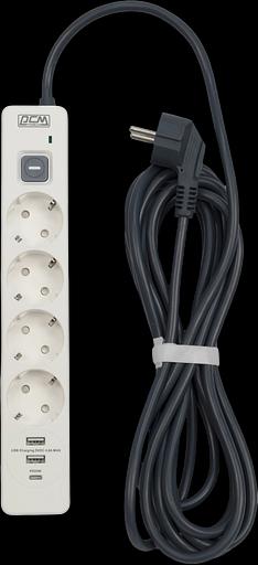 Сетевой фильтр-удлинитель PowerCom SP-01 USB2A1CW 3.0M фото 1