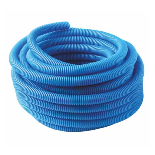 Труба гофрированная MVI Ду20 (внутр.18мм), синяя (бухта 50м) фото 1