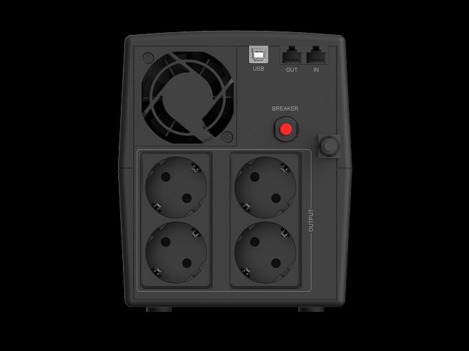 ИБП CBR [QTM-1200T-4F-LCUC] Line Interactive 1200VA/720W 7Ah12V*2 4 x Shuko, HID-USB, RJ45/11 фото 6