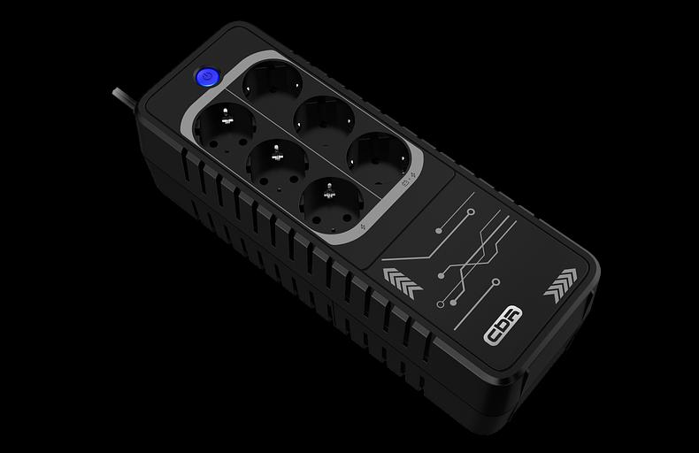 ИБП CBR [LGT-850H-6F-LDB] Offline 850VA/480W 6Ah12V 6 x Shuko+ Breaker фото 8