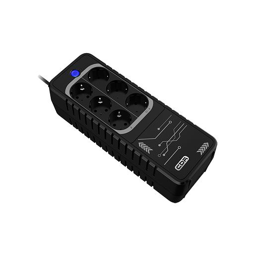 ИБП CBR [LGT-650H-6F-LDB] Offline 650VA/360W 5Ah12V 6 x Shuko+ Breaker фото 2