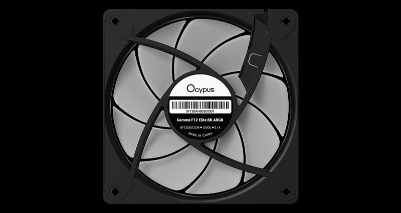 Вентилятор для корпуса Ocypus Gamma F12 Elite BK ARGB, 120x120x25mm, 4-PIN PWM, 600-1800 RPM, 26 DBA MAX, HYDRO BEARING фото 8