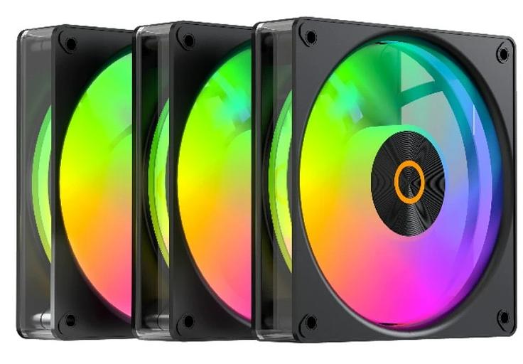 Вентилятор для корпуса Ocypus Gamma F12 Elite BK ARGB 3 IN 1, 120x120x25mm, 4-PIN PWM, 600-1800 RPM, 26 DBA MAX, HYDRO BEARING фото 1