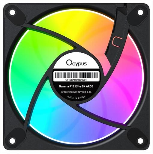 Вентилятор для корпуса Ocypus Gamma F12 Elite BK ARGB 3 IN 1, 120x120x25mm, 4-PIN PWM, 600-1800 RPM, 26 DBA MAX, HYDRO BEARING фото 4