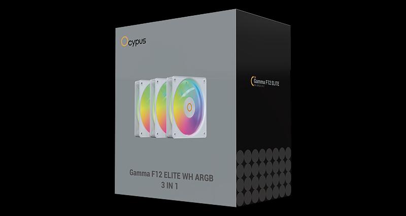 Вентилятор для корпуса Ocypus Gamma F12 Elite WH ARGB 3 IN 1, 120x120x25mm, 4-PIN PWM, 600-1800 RPM, 26 DBA MAX, HYDRO BEARING фото 8