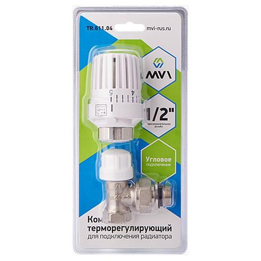 Термоголовка и клапан термостатический MVI 1/2" (угловой 2 в 1) фото 1
