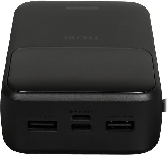 Мобильный аккумулятор Tecno Pocket S201 20000mAh 2.4A 2xUSB-A/USB-C черный фото 3