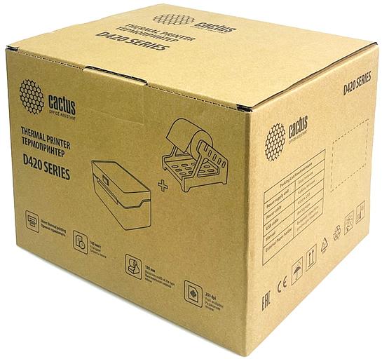 Термопринтер Cactus CS-TP-D420U 203dpi 160мм/с/USB для печ.этик. черный фото 6