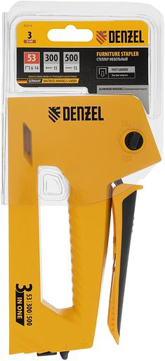 Степлер ручной Denzel 40214 скобы тип 53: 6-14мм гвозди тип 300 / 500 фото 2
