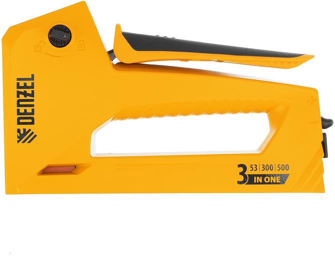 Степлер ручной Denzel 40214 скобы тип 53: 6-14мм гвозди тип 300 / 500 фото 3