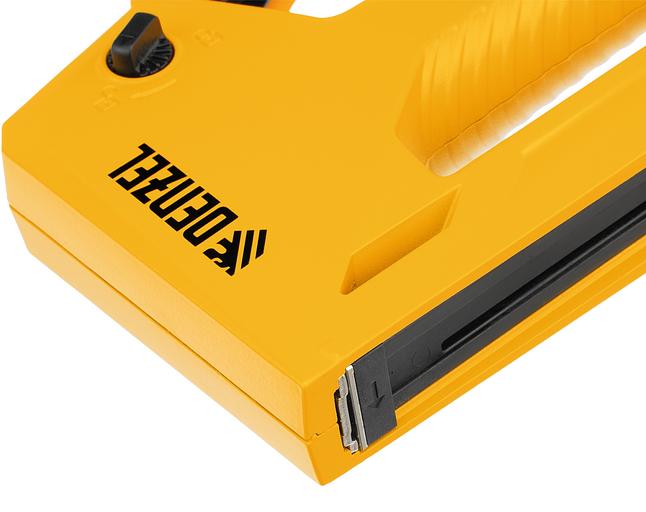 Степлер ручной Denzel 40214 скобы тип 53: 6-14мм гвозди тип 300 / 500 фото 7