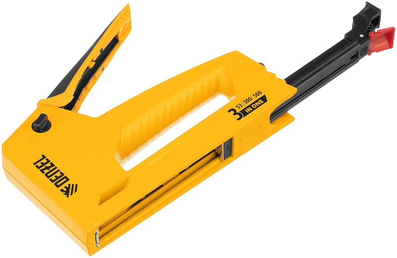 Степлер ручной Denzel 40214 скобы тип 53: 6-14мм гвозди тип 300 / 500 фото 8