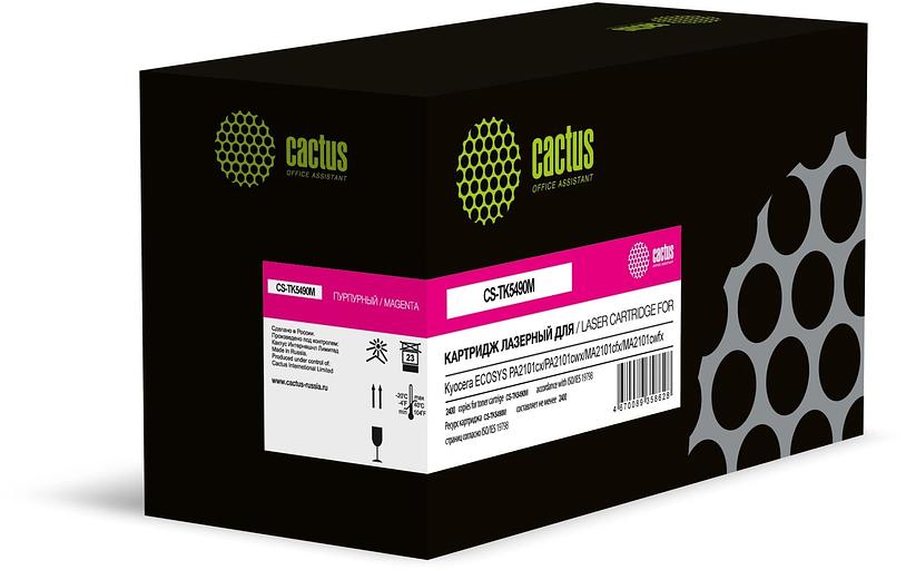 Картридж лазерный Cactus CS-TK5490M пурпурный (2400стр.) для Kyocera ECOSYS PA2101cx/PA2101cwx/MA2101cfx/MA2101cwfx с чипом фото 1