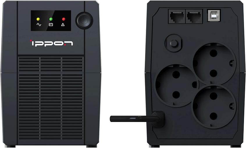 Источник бесперебойного питания Ippon Back Basic 850S New Euro 480Вт 850ВА черный фото 2