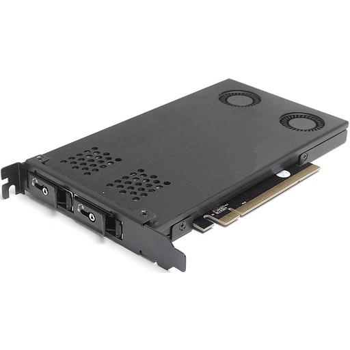 Procase P2-102-M2-BK Корзина 2*M.2 NVMe Gen4 SSD(length 2242/2260/2280 ),PCIe x4 NVMe and PCIe-AHCI M.2 SSD (черный) hotswap mobie rack module (1x expantion slot),FH фото 1