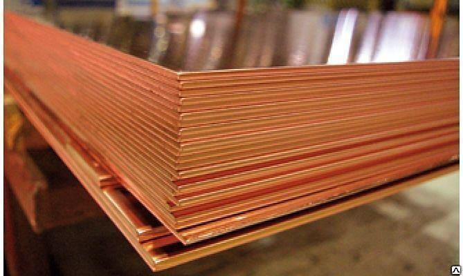 Лист медный М1 0,8х600х1500 твердый фото 1