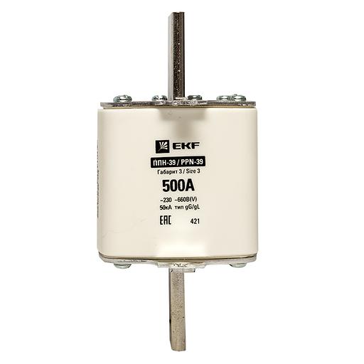 Плавкая вставка ППН-39 630/500А габарит 3 PROxima фото 3