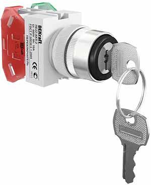 Переключатель на 2 положения I-O ПЕ-22 AKS-2 d22мм с ключом черный DEKraft 25053DEK фото 2