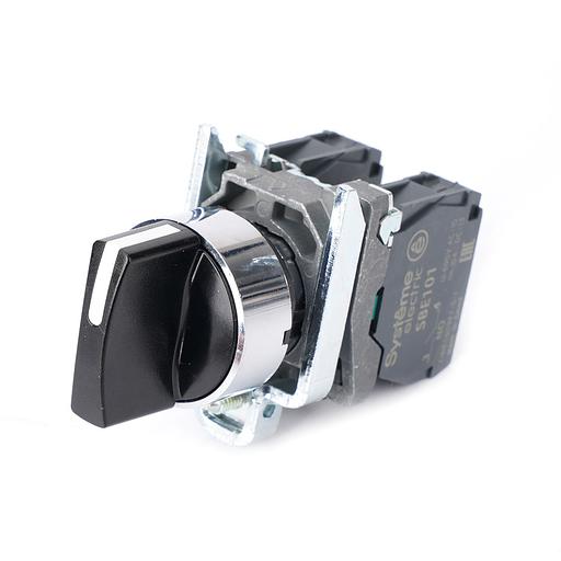 Переключатель SB4 в сборе модульный 22мм 3 позиции с фиксацией 2НО фото 1