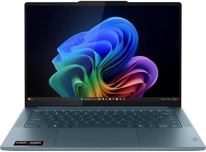 Ноутбук Lenovo Yoga Pro 7 14AKP10 Ryzen AI 7 350 32Gb SSD1Tb AMD Radeon 860M 14.5" OLED 3K (2944x1840) Windows 11 Home turquoise WiFi BT Cam (83KG0014RK) фото 1