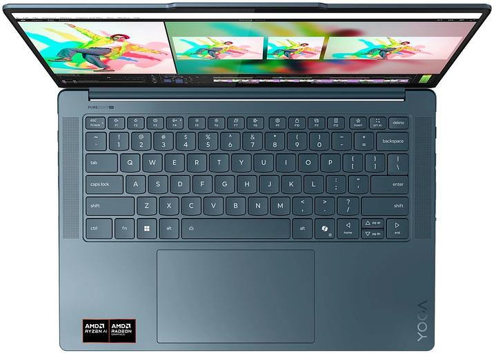 Ноутбук Lenovo Yoga Pro 7 14AKP10 Ryzen AI 7 350 32Gb SSD1Tb AMD Radeon 860M 14.5" OLED 3K (2944x1840) Windows 11 Home turquoise WiFi BT Cam (83KG0014RK) фото 5