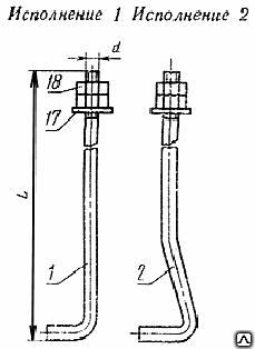 Фундаментный болт оцинкованные ГОСТ 24379.1-80, тип 1.1 1.2 фото 1