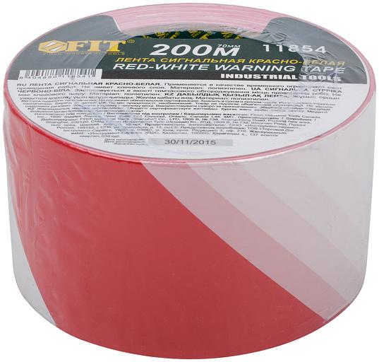 Лента сигнальная Fit 11854 70 ммх200 м красно-белая фото 3