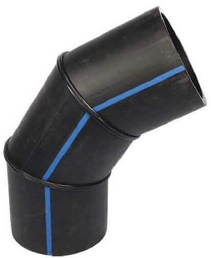 Отвод сварной 3-х сегментный 160 60 гр ПЭ100 SDR17 фото 1