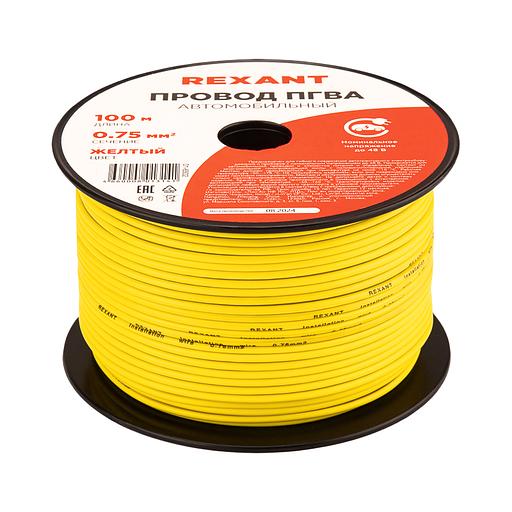 Провод ПГВА 1х0.75 мм2, желтый, бухта 100 м фото 1