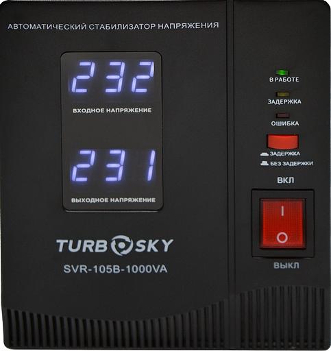 Стабилизатор напряжения Turbosky AVR-1000VA 1кВА однофазный черный фото 1