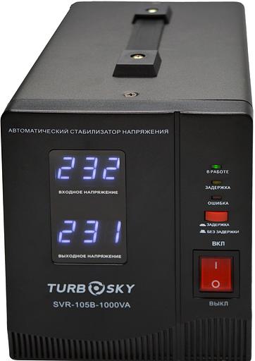 Стабилизатор напряжения Turbosky AVR-1000VA 1кВА однофазный черный фото 2