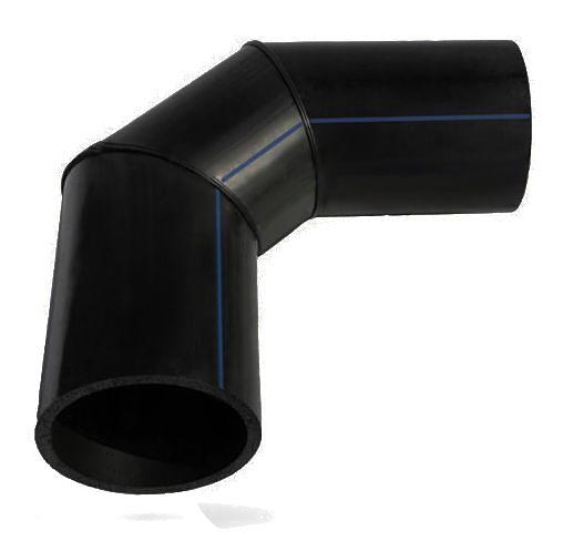 Отвод сварной 3-х сегментный 315 90 гр ПЭ100 SDR11 фото 1