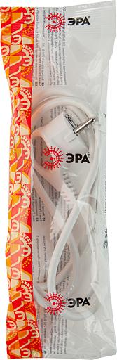 Шнур сетевой с вилкой U-3x1,5-2m-W с заземлением 2м ПВС 3x1,5мм2 белый фото 2