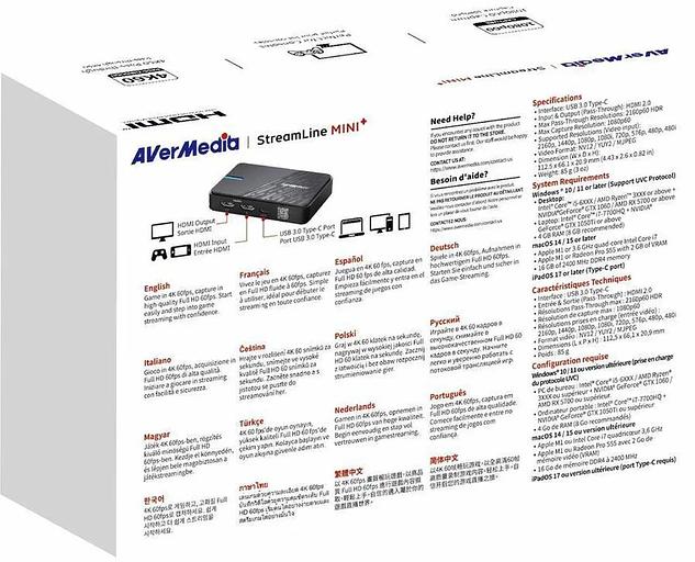 Карта видеозахвата Avermedia StreamLine MINI+ GC311 внешний USB 3.0 фото 8