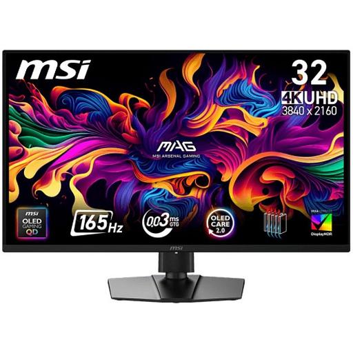 Монитор 31.5" MSI MAG 322UP QD-OLED E16 Black (QD-OLED, 3840x2160, HDMI+HDMI+DP, 0.03 ms, 178°/178°, 250 cd/m, 1500000:1, 165Hz) фото 1