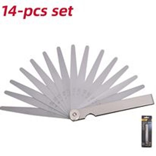 Набор измерительных щупов для проверки зазоров Deli DL9501 14 шт, 0,05-1,00 мм, сталь 65Mn фото 1